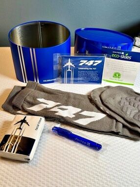 United Airlines Celebrating the 747 Commemorative Tin & Amenity Kit Collectible